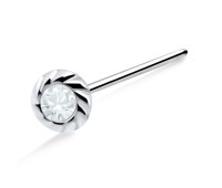 Twisted Stone Silver Nose Stud NSKA-691